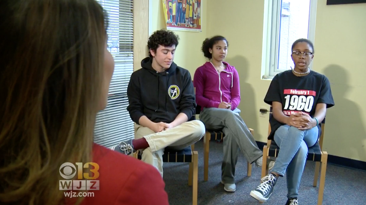 Park Students Speak with CBS Baltimore about Recent Civil Rights Trip